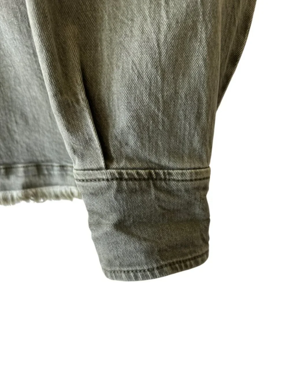 Free People Harley Military Shacket Utility Distressed Pockets Frayed Hem Sm - Picture 12 of 16